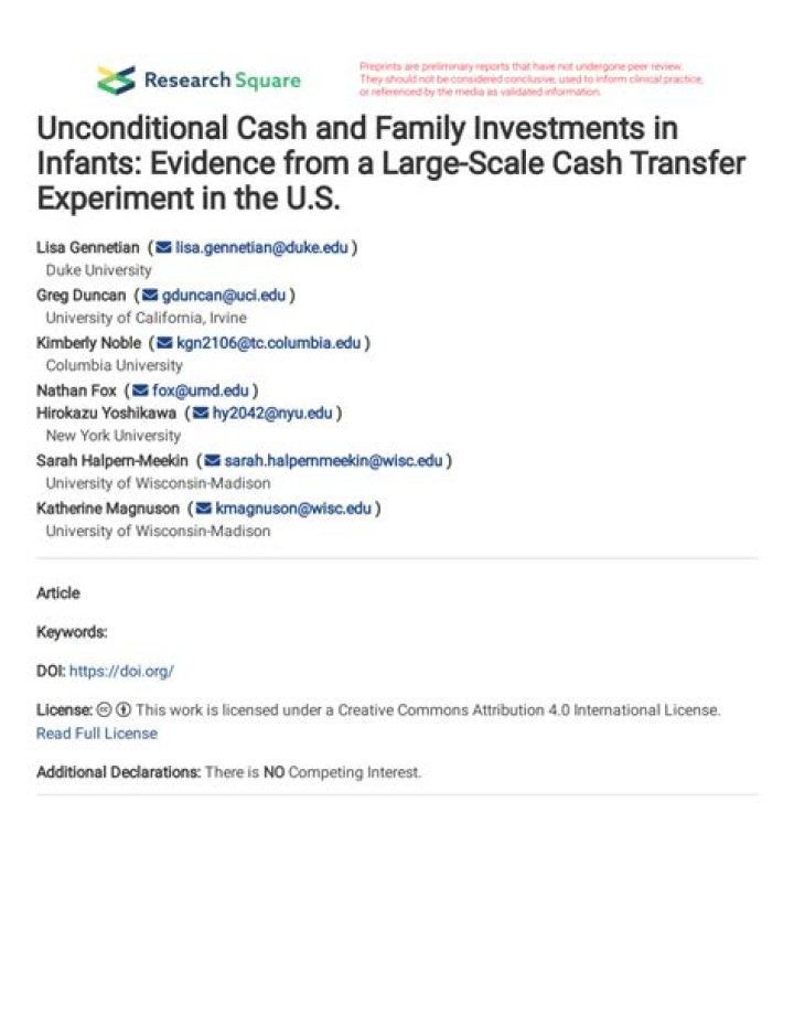 Evaluation of an Unconditional Cash Transfer Program Targeting Children&rsquo;s First-1,000&ndash;Days Linear Growth in Rural Togo: A Cluster-Randomized Controlled Trial