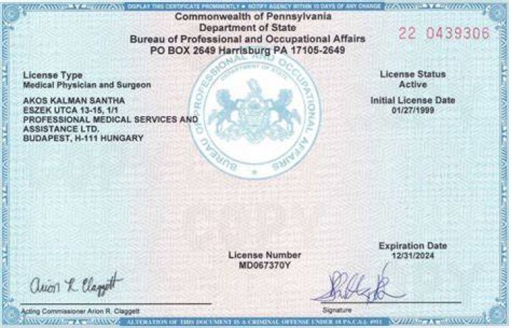 RI State Medical License